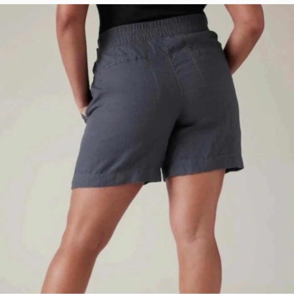 ATHLETA Blue Linen Shorts Size 0 Voyager Collection XS Casual NEW - Picture 5 of 5